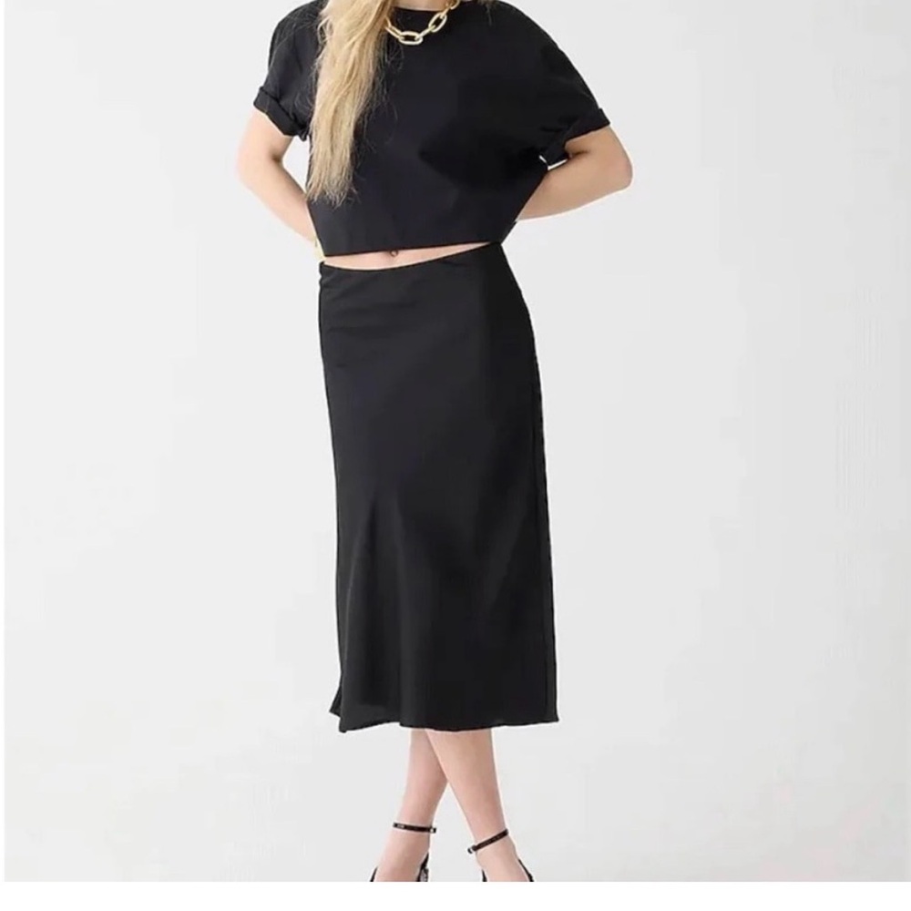 J. Crew Gwenyeth Slip Skirt Black 2X